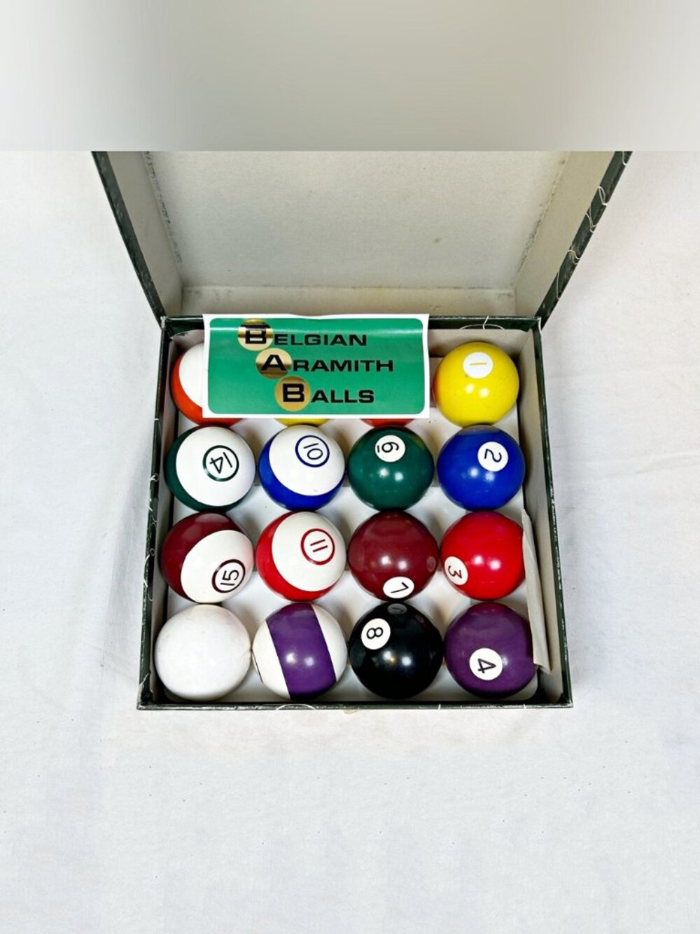 Vintage Aramith Premier 2 1/4” Belgian Billard Pool Balls Complete Set